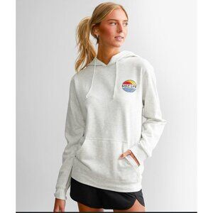 Salt Life Medium Vintage Rays Hooded Sweatshirt Oatmeal Heather Gray Beach
